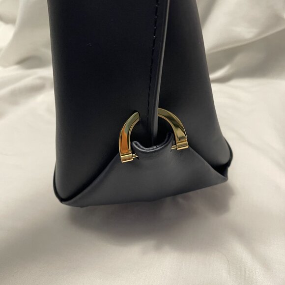 Zac Posen Shopper Tote Bag Large Leather Navy Blue New with Tags - Picture 2 of 5